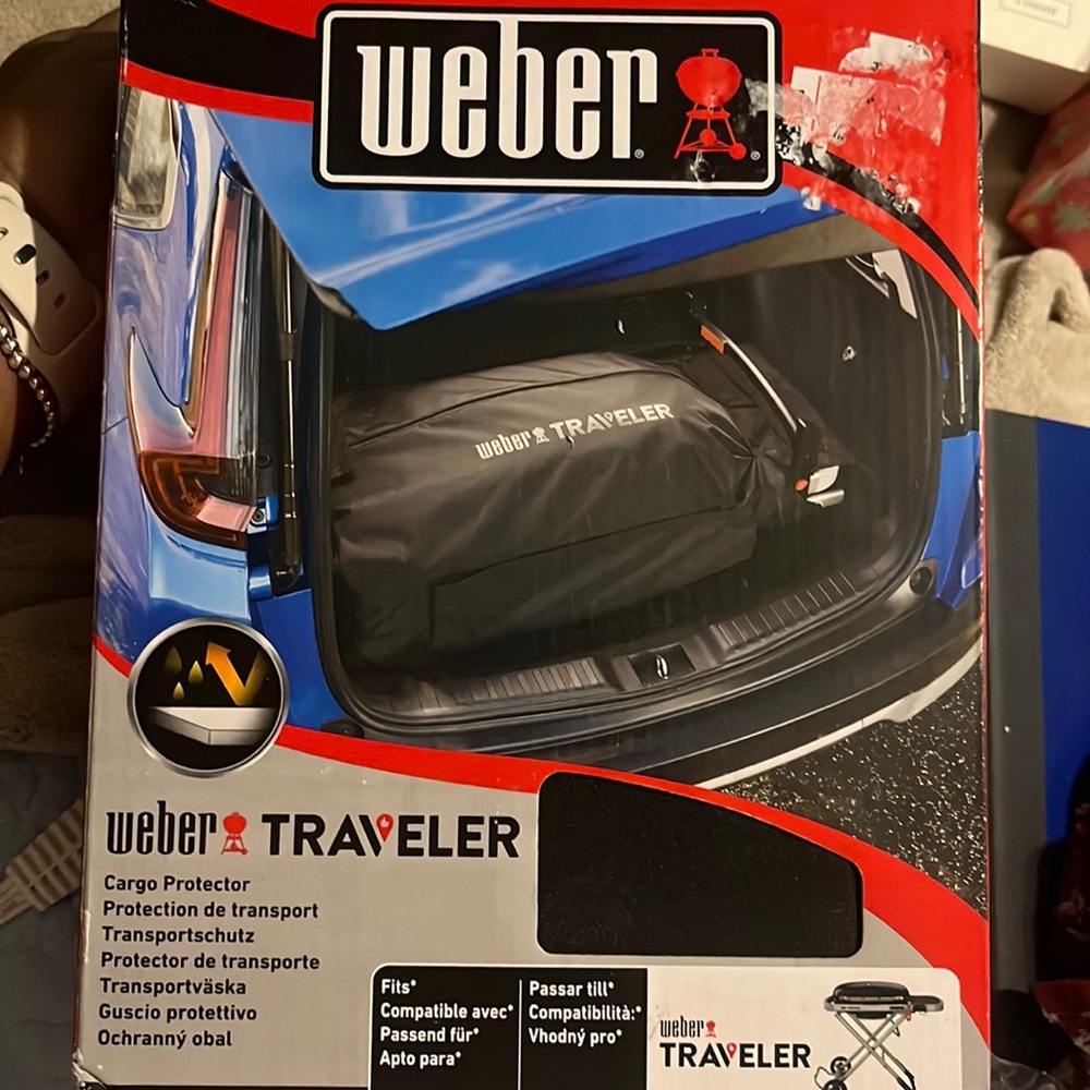 Weber 7030 Traveler Cargo Protector Grill Cover, Black  New In Box